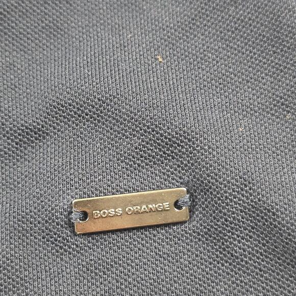 BOSS Orange Polo Shirt Mens XL Navy Contrast Collar Short Sleeve Hugo Boss - Picture 2 of 10